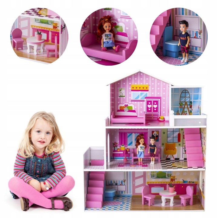 DREWNIANY DOMEK DLA LALEK