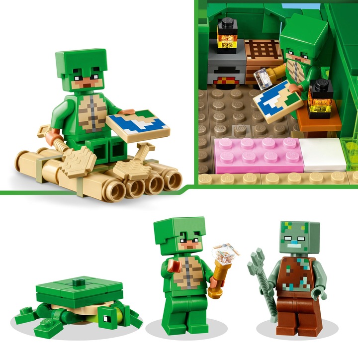 klocki LEGO Minecraft 21254 Domek na plaży żółwi 234 elementy