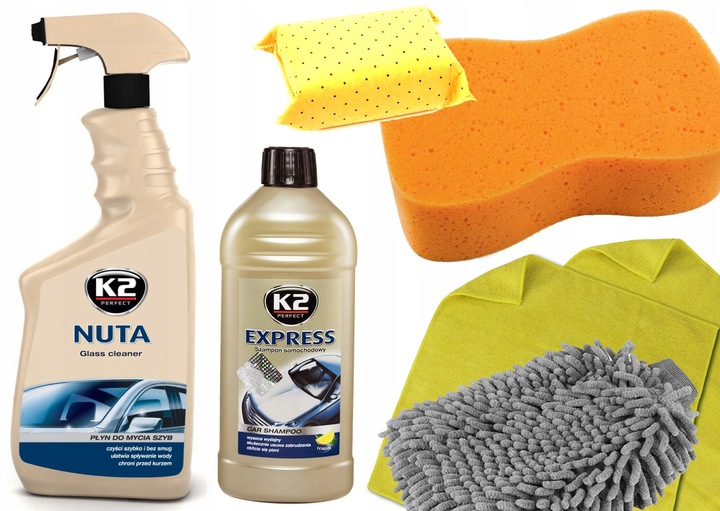 DUŻY Zestaw do mycia samochodu 7 elementów