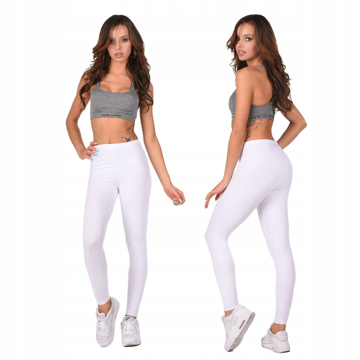 LEGGINSY bawełniane na gumce getry fitness M/38