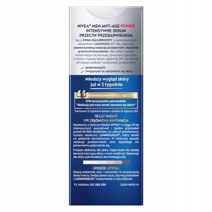 NIVEA MEN ANTI-AGE POWER Serum przeciwzmarszczkowe na przebarwienia 30ml x2