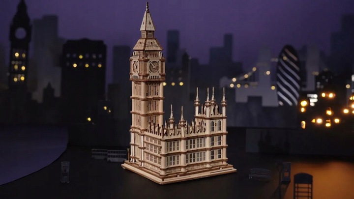 BIG BEN drewniane Puzzle 3D model składany 220el