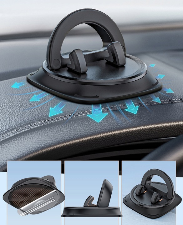 Uchwyt samochodowy obrotowy na deskę, kokpit stabilna podstawka na telefon