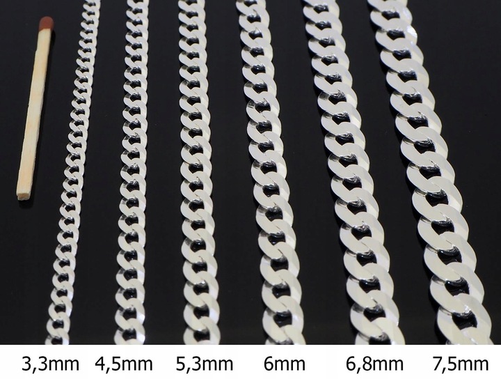 Srebrny Łańcuszek Męski 6mm 55cm Z Pięknym Diamentowanym Krzyżykiem Srebro