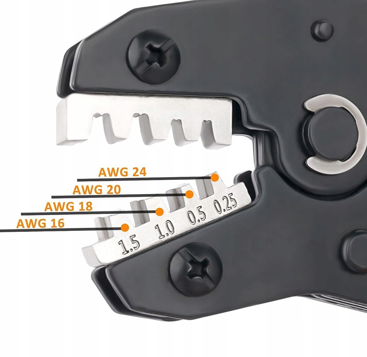 Narzędzie do zaciskania końcówek baryłkowych otwartych, zaciskarka ręczna,