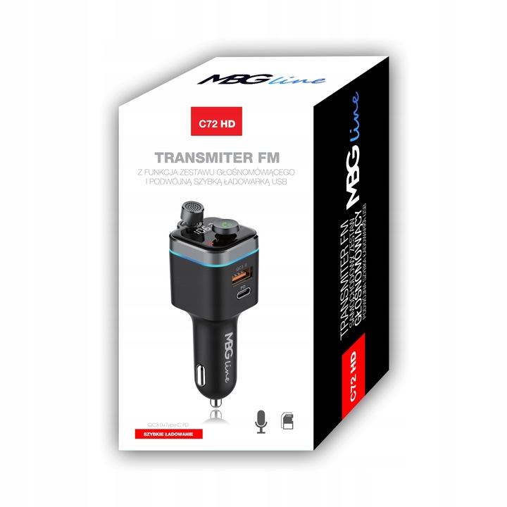Transmiter FM Bluetooth 5.0 ładowarka QC 4.0 PD20W