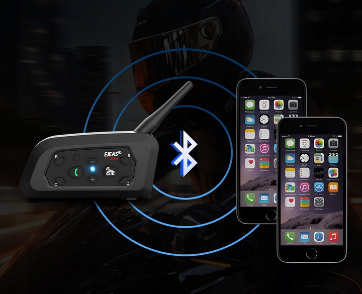 2X INTERKOM MOTOCYKLOWY EJEAS V6 PRO+ NOWA WERSJA 2025 IP67 1200M