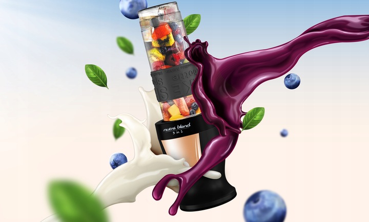 BLENDER KIELICHOWY DO KOKTAJLI SMOOTHIE BUTELKI SIEKANIE MIELENIE BLEND&GO