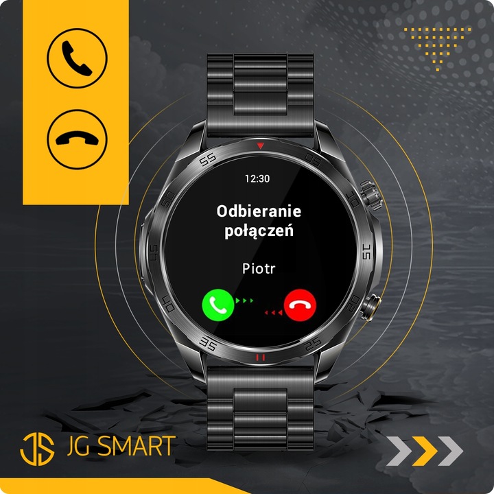 SMARTWATCH MĘSKI ZEGAREK EKG FUNKCJA POMIARU CUKRU AMOLED CIŚNIENIE ROZMOWY