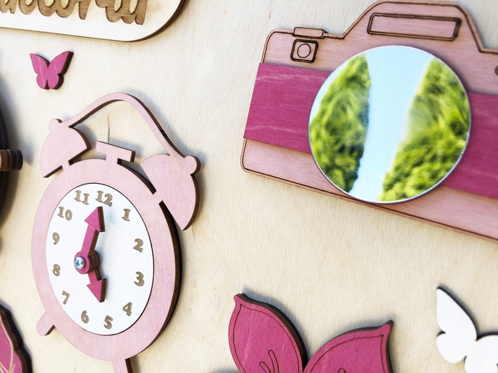 Tablica Manipulacyjna Sensoryczna Montessori + GRATIS Imię