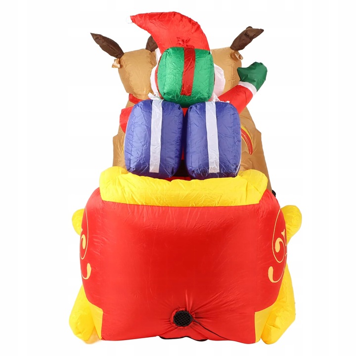 DMUCHANY MIKOŁAJ 2,2m na SANIACH RENIFERY Ozdoba Świąteczna Dekoracja Duży