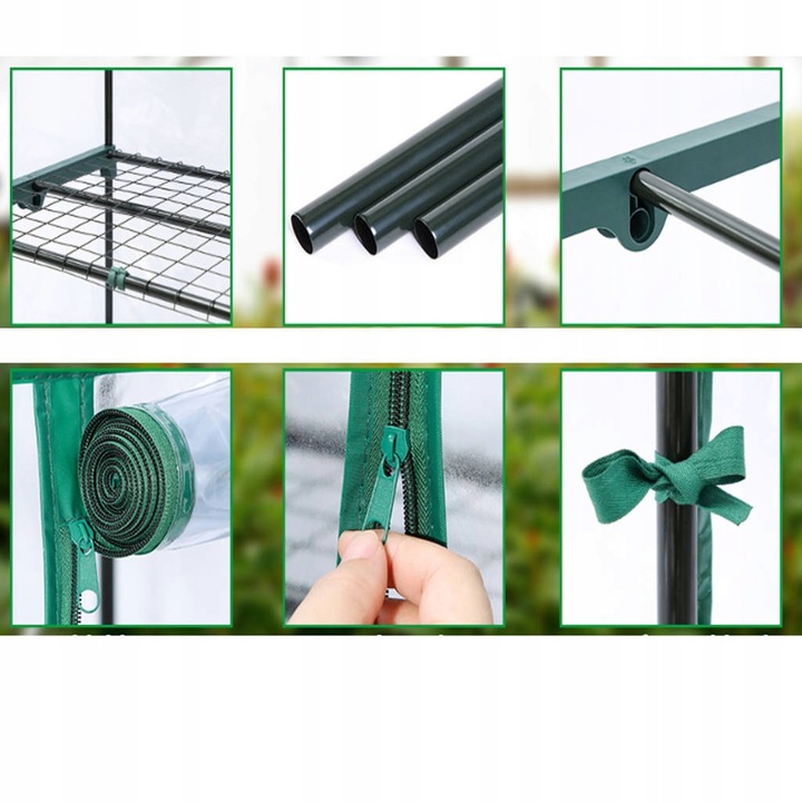 MINI SZKLARNIA FOLIA BALKONOWA 4 Półki 160x70x50cm Rośliny Kwiaty Sadzonki