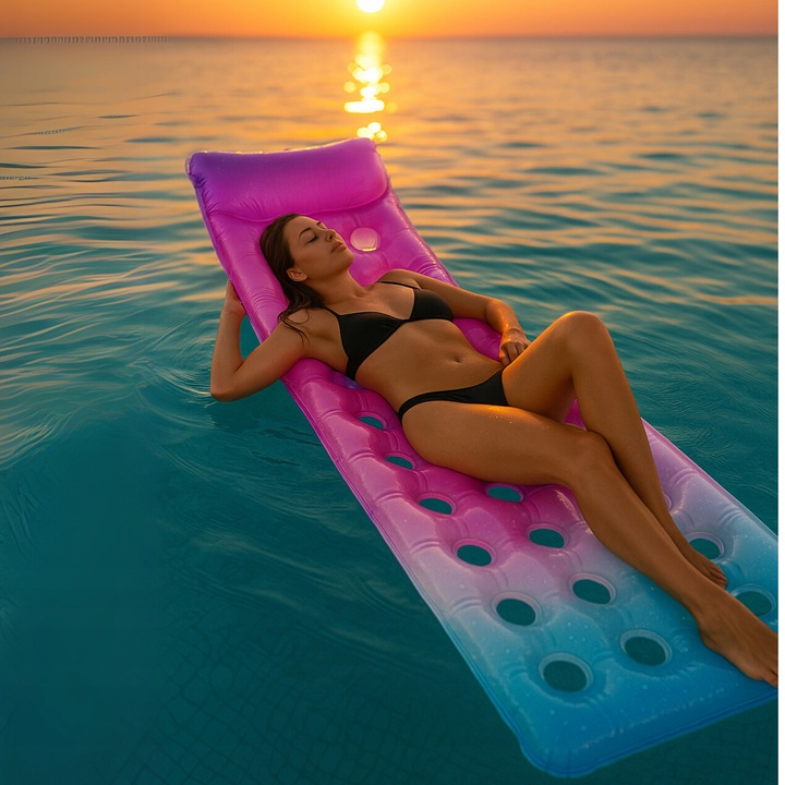 MATERAC do pływania dmuchany duży HAMAK LEŻAK WODNY na basen plażę wode