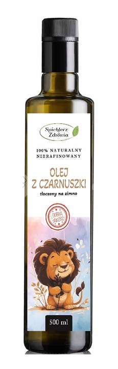 POLSKA ZDROWA MARKA OLEJ Z CZARNUSZKI 500 ml DLA DZIECI NIERAFINOWANY P