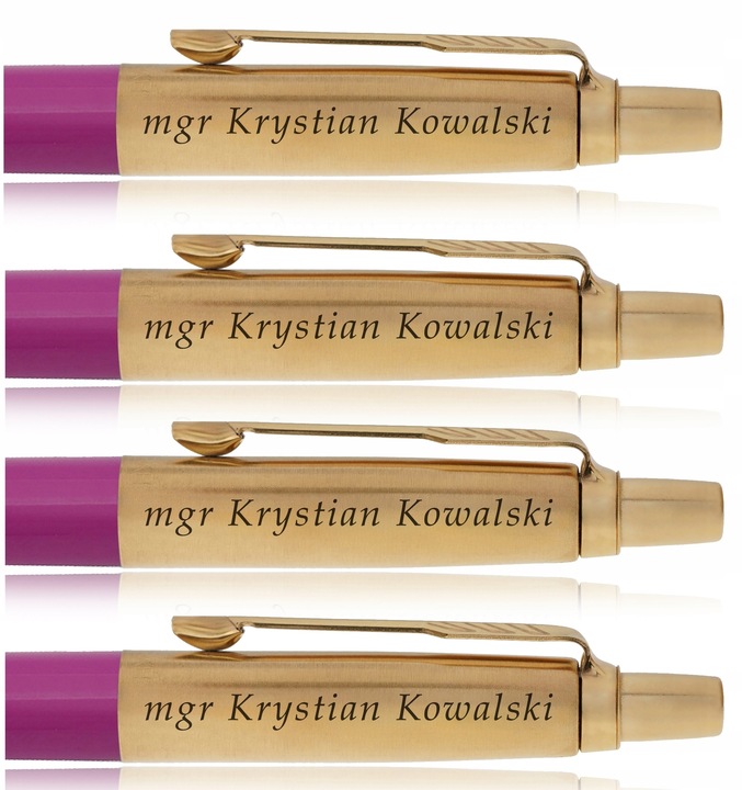 ZŁOTY DŁUGOPIS PARKER JOTTER CZARNY 24 KARATY + PUDEŁKO Z DEDYKACJĄ GRAWER