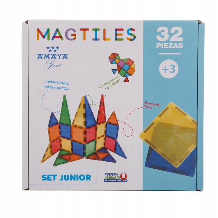 KLOCKI MAGNETYCZNE DUŻE konstrukcyjne Magtiles 32