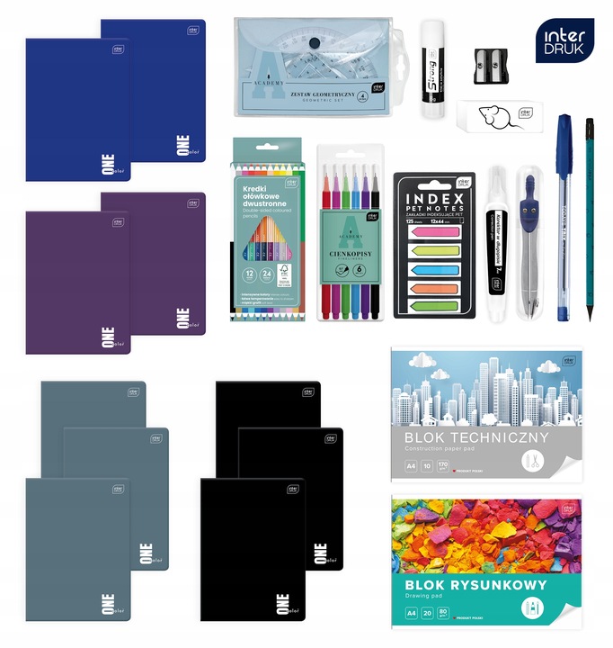 WYPRAWKA SZKOLNA XXL ZESTAW ZESZYTY 60k. DO KLASY DLA KLAS 4 5 6 7 8