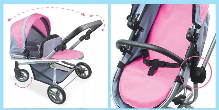 Wózek dla lalek 2w1 gondola i spacerówka