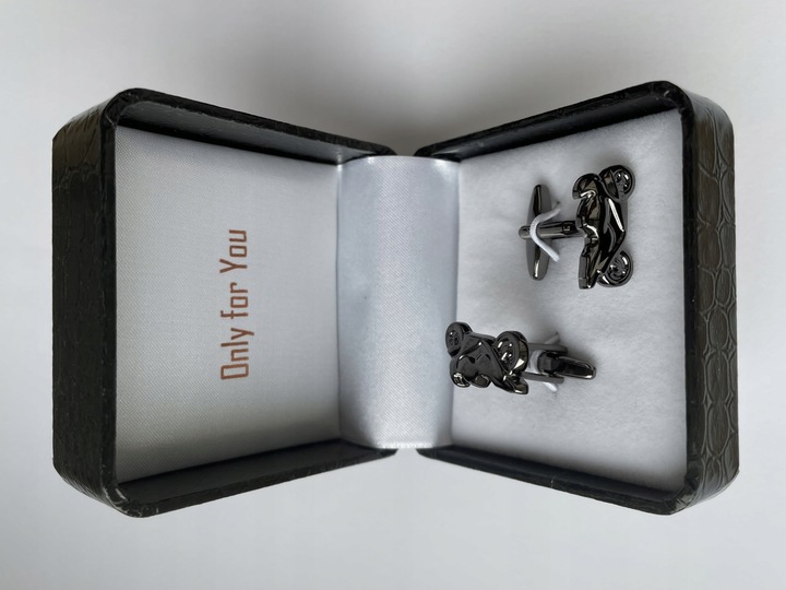 Spinki do mankietów EXC Motocykl Motor Szybki Ścigacz Race kol Grafit Tytan