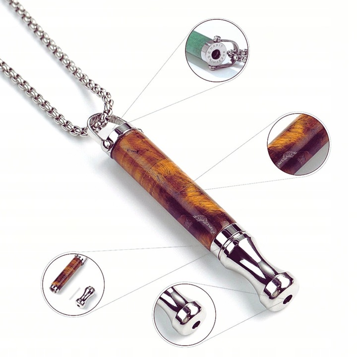 Naszyjnik Do Rzucania Palenia Oddechowy Cichy Nie Gwizda Tygrysie oko Stal