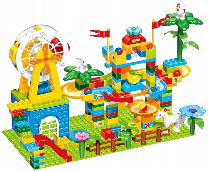 Klocki Konstrukcyjne Farma Duży Zestaw z 243 elementów dla Dzieci +3 lata