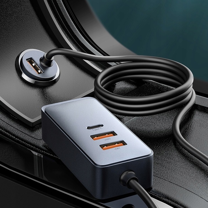 Ładowarka samochodowa Baseus Share Together 2x USB, 2x USB-C, 120W