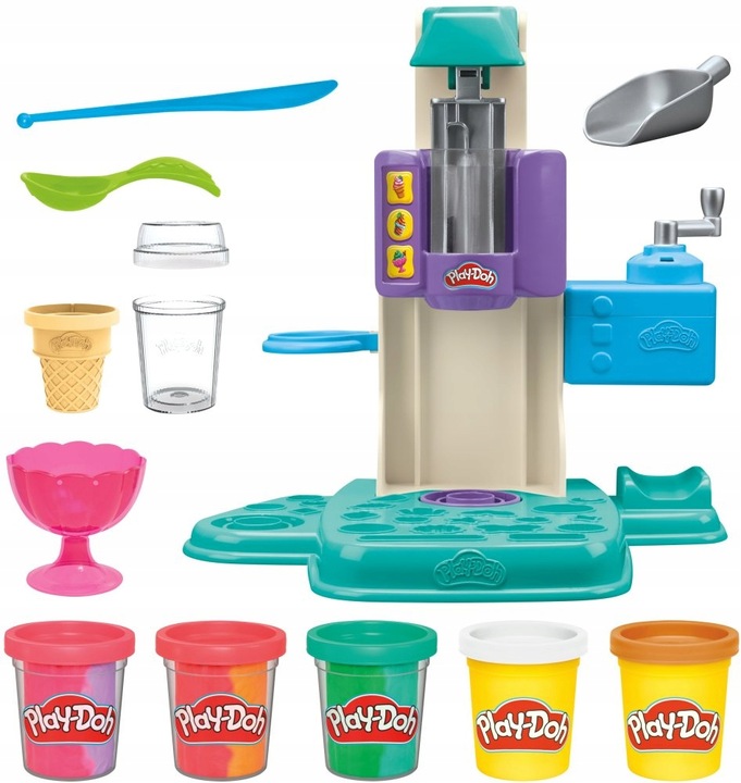 CIASTOLINA Play-Doh Lodziarnia Tęczowe ZAKRĘCONE LODY Zestaw Hasbro G0028