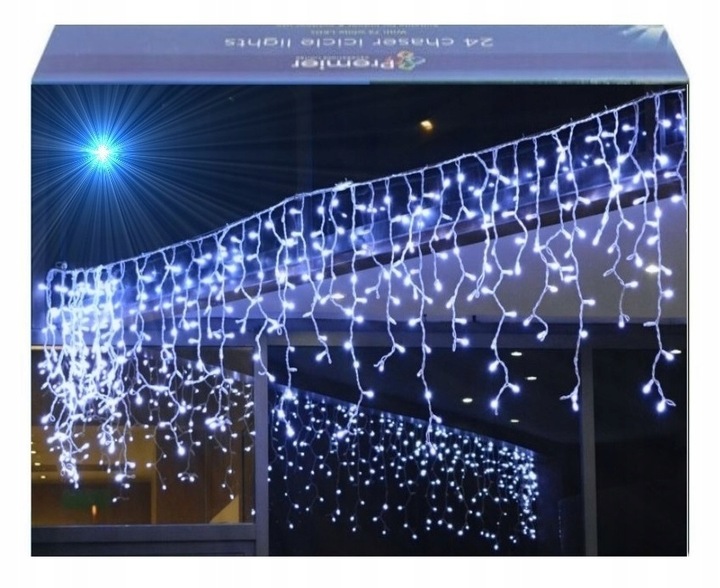 SOPLE 1000 LED KURTYNA LAMPKI ZEWNĘTRZNE IP44 FLASH Białe Zimne 45M