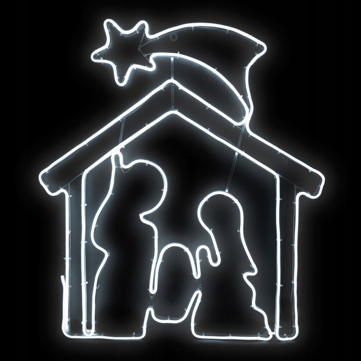 Lampki Zewnętrzne Dekoracja Ozdoba LED Neon Biały Świąteczne Stajenka IP44