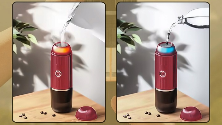 PRZENOŚNY MINI EKSPRES DO KAWY MIELONEJ KAPSUŁKI PODGRZEWA WODĘ 19 BAR 100W