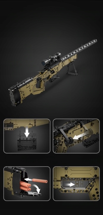 CADA KLOCKI STRZELAJĄCY KARABIN SNAJPERSKI 978 EL. AWP + NABOJE PIANKOWE