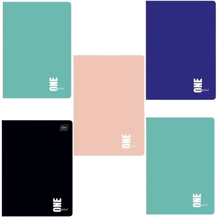 Zeszyt A5 60 Kartek Kratka z marginesem One Color Interdruk zestaw 5szt.