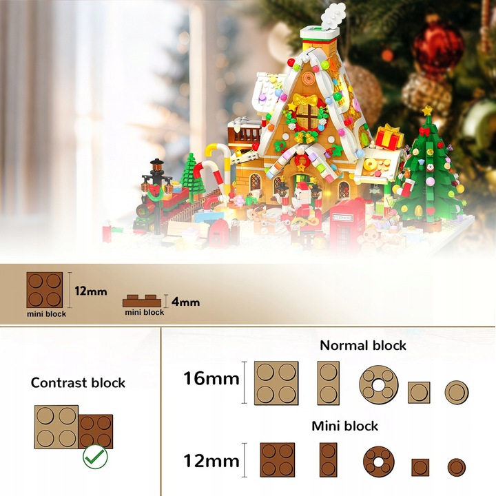 KALENDARZ ADWENTOWY KLOCKI DOMEK Z PIERNIKA CHOINKA MIKOLAJ LED 1763szt 24×