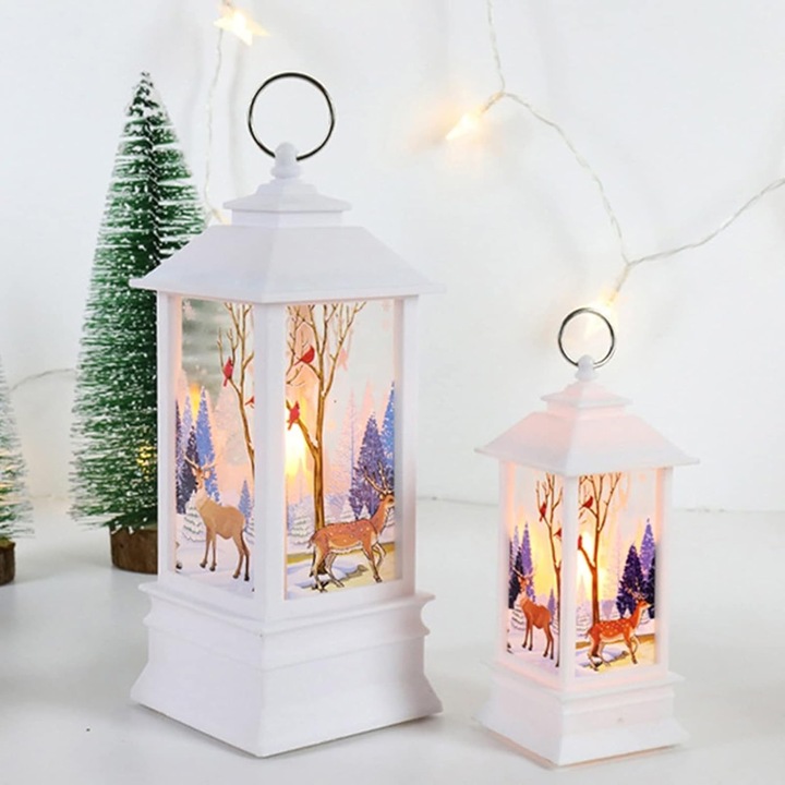 2 X ŚLICZNA LAMPKA LED LAMPION LATARENKA OZDOBA ŚWIĄTECZNA JELONEK PREZENT