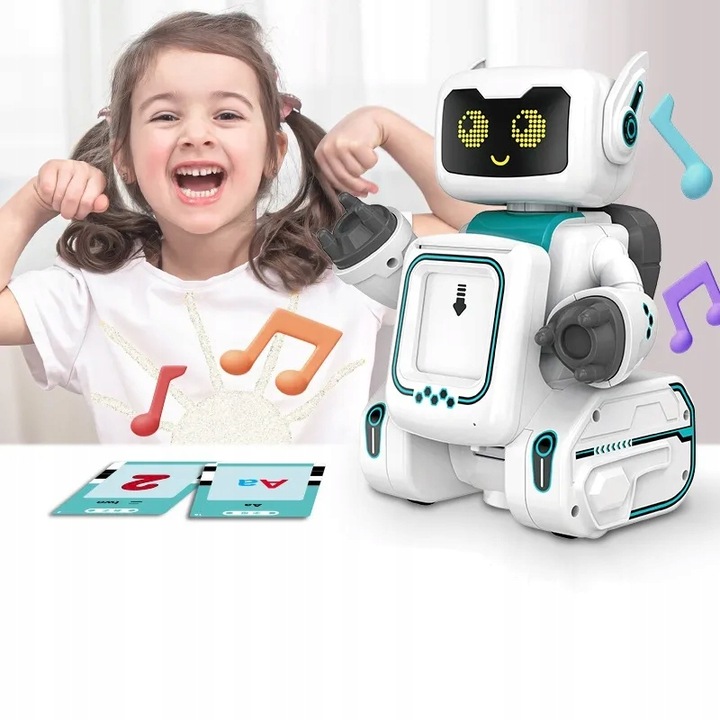 Interaktywny Robot z Fiszkami do Nauki Zdalnie Sterowany Pilotem Gra Chodzi