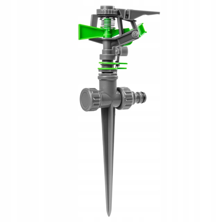 MOCNY ZRASZACZ PULSACYJNY OGRODOWY WBIJANY OBROTOWY DO TRAWY 360° JAKOŚĆ
