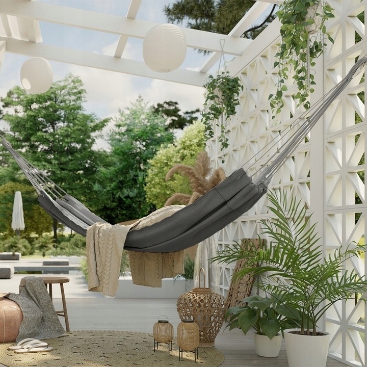 HAMAK OGRODOWY TURYSTYCZNY BOHO MOCNY DWUOSOBOWY 150x275cm 240kg + TORBA