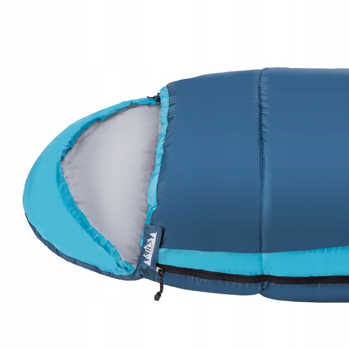 ŚPIWÓR TURYSTYCZNY MUMIA Z KAPTUREM DUŻY CIEPŁY LEKKI POD NAMIOT 220cm