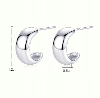 KOLCZYKI Srebrne PRÓBA 925 SREBRO Sztyfty Geometryczny C WKRĘTKI Damskie