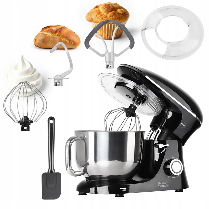 ROBOT KUCHENNY PLANETARNY MIKSER Z MISĄ 6,2L Eldom WRK2000 czarny