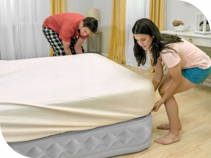 Materac Dmuchany Dwuosobowy Łóżko do Spania z Pompką 230V Intex 64490 NEW