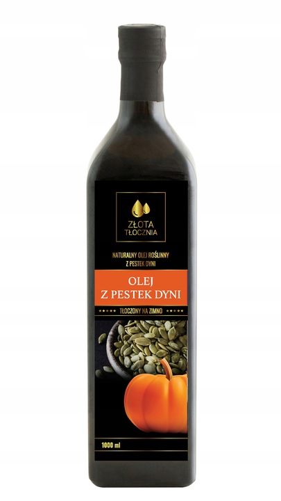 Olej z pestek dyni 1000ml zimnotłoczony 100% świeży z polskich pestek