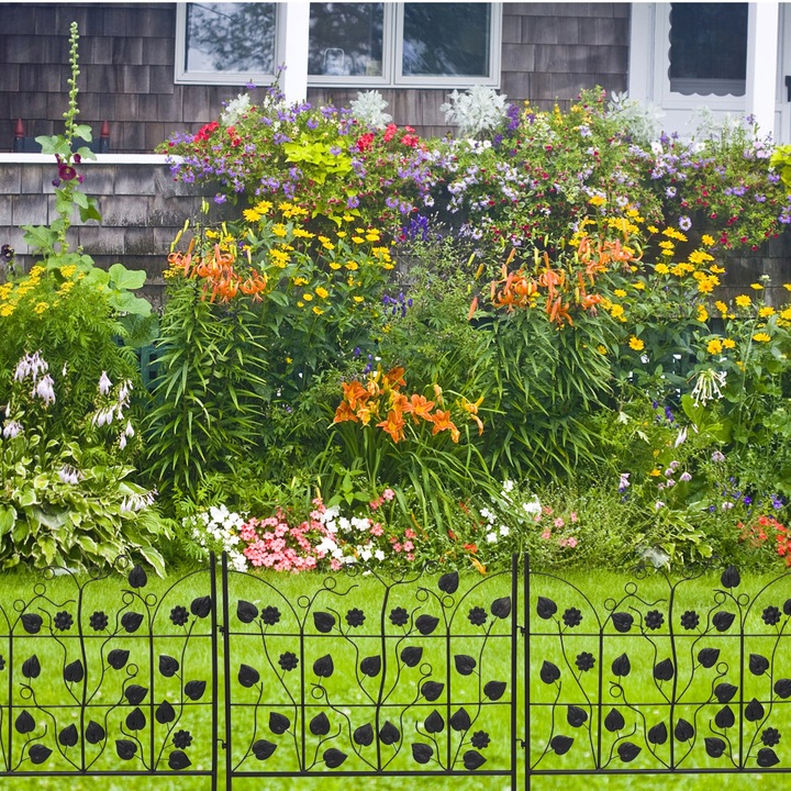 5 Paneli Wytrzymałe Metalowe Płotek Ogrodowy 67cm