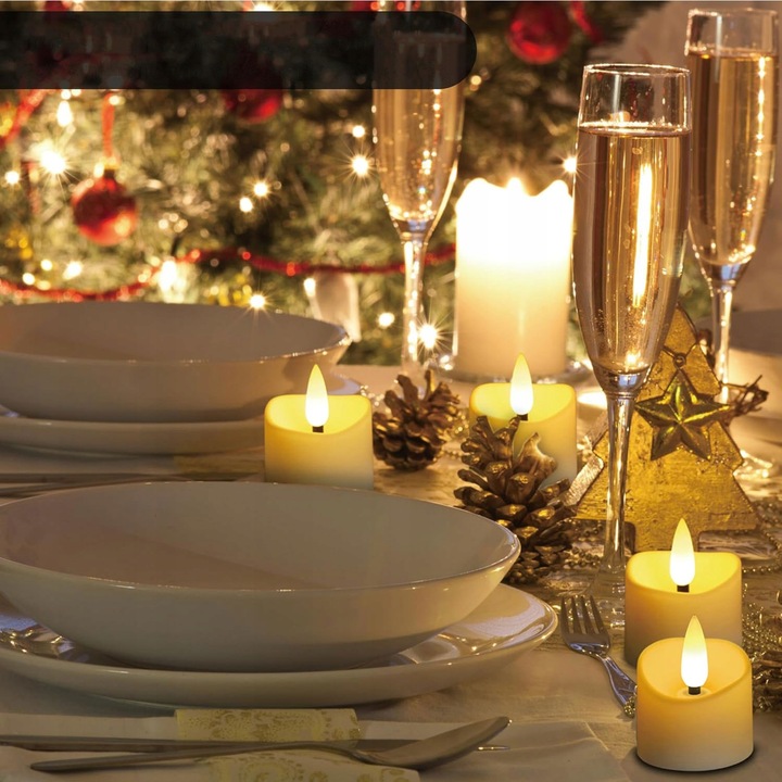 ZESTAW 6 ŚWIEC LED ŁADOWANE Z FUNKCJĄ TIMERA NA BOŻE NARODZENIE I HALLOWEEN