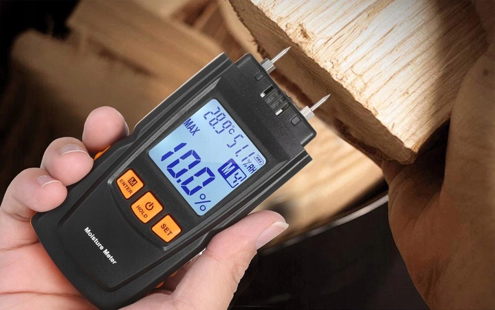 WILGOTNOŚCIOMIERZ DREWNA MIERNIK WILGOCI DRZEWA