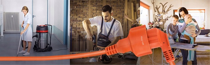 PRZEDŁUŻACZ OGRODOWY BUDOWLANY DO KOSIARKI PODKASZARKI GRUBY 3x1,5mm 20m