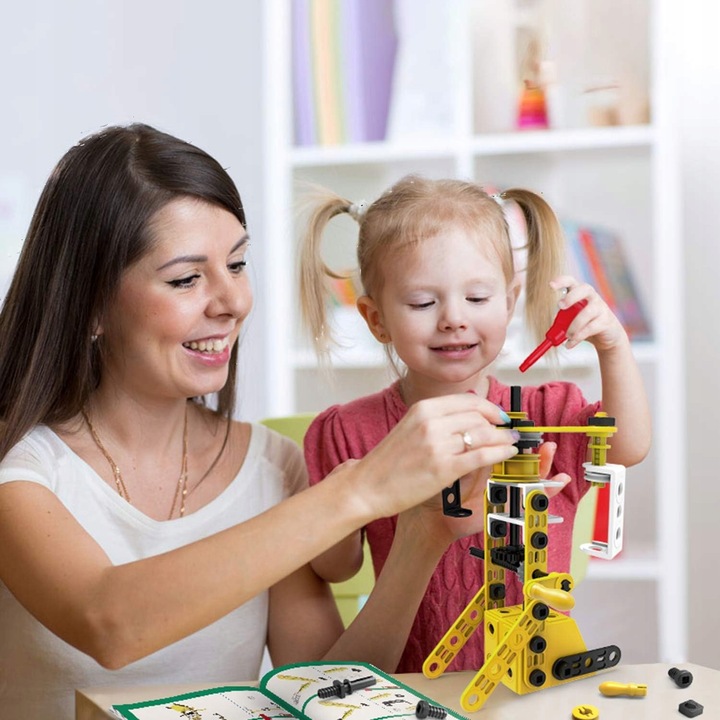 Klocki Konstrukcyjne Zestaw kreatywny XXL POJAZDY DO SKRĘCANIA 112 el 10w1