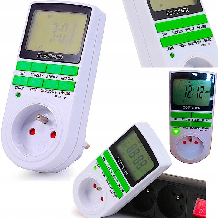 PROGRAMATOR CZASOWY WŁĄCZNIK WYŁĄCZNIK TIMER CYFROWY LCD - Polskie Menu