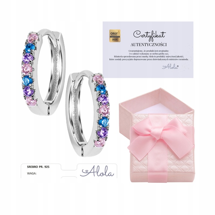 Kolczyki srebrne 925 dla dziewczynki dzieci koła kółka srebro 925 rodowane