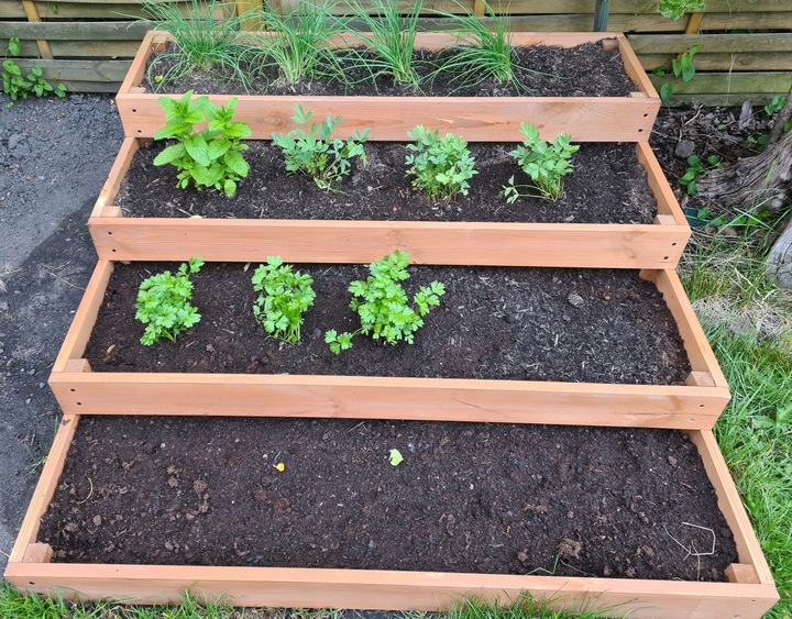 Warzywniak inspekt 4-piętrowy impregnowany, złożone boki, 120x120x40